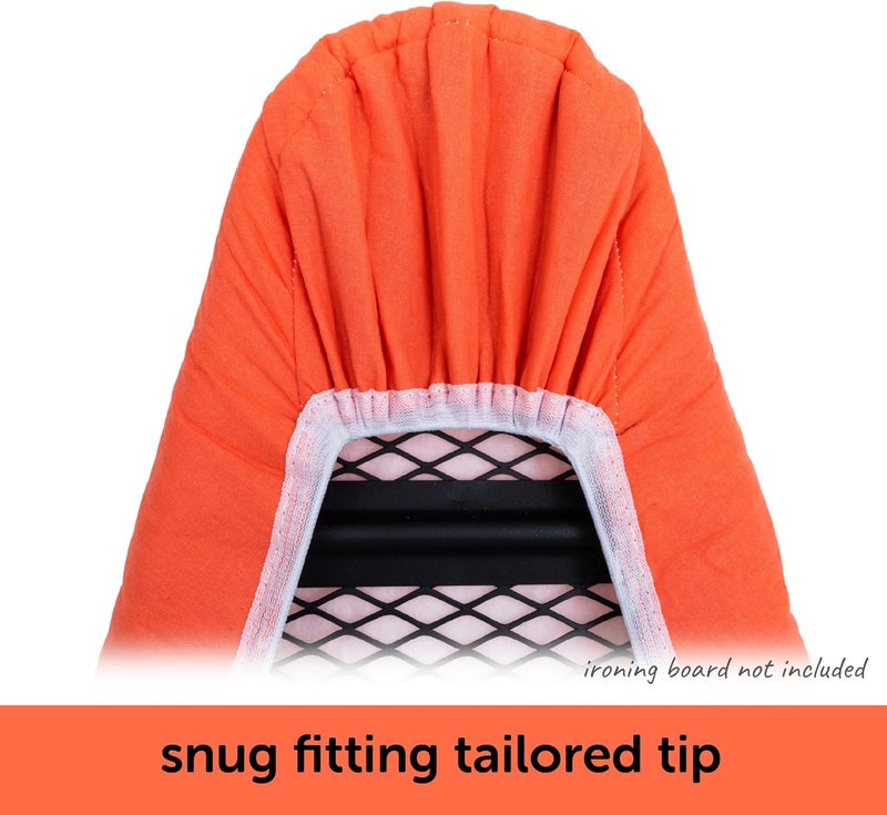 Oliso Ironing Board Cover, Durable 100% Cotton Lined with Professional Grade Felt pad - Fits Standard 54” x 15" Boards, a Wide Elastic Edge, Two Adjustable Straps for Secure Fit (Coral) - Image 2